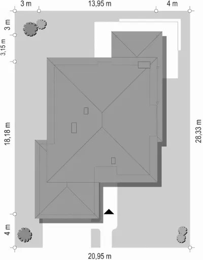 Willa na Borowej — plan sytuacyjny 1