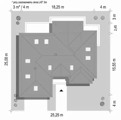 Willa Parkowa 10 — plan sytuacyjny 1 (odbicie lustrzane)
