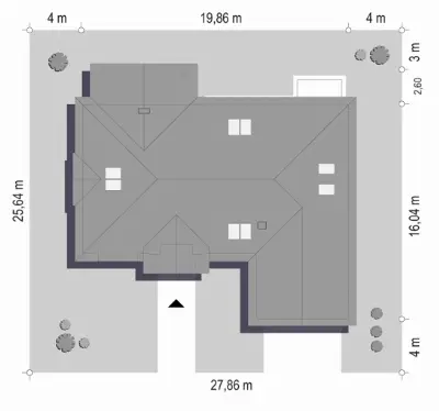 Willa Parkowa 4 — plan sytuacyjny 1 (odbicie lustrzane)