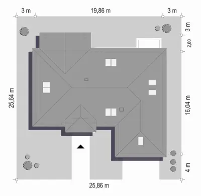 Willa Parkowa 5 — plan sytuacyjny 1 (odbicie lustrzane)
