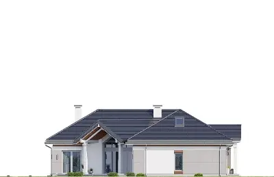 Willa Parkowa 6 modern A — elewacje 3 (odbicie lustrzane)