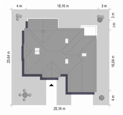Willa Parkowa B — plan sytuacyjny 1 (odbicie lustrzane)