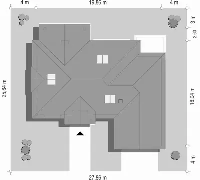 Willa Parkowa — plan sytuacyjny 1 (odbicie lustrzane)
