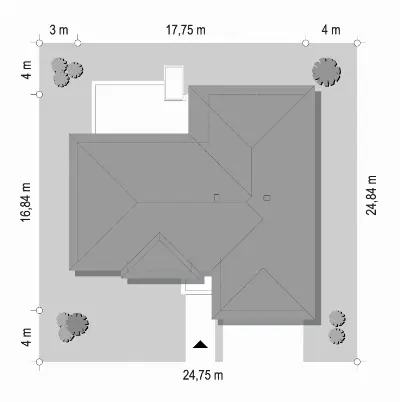 Willa Parterowa 2  wariant D — plan sytuacyjny 1