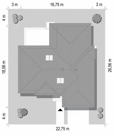 Willa Parterowa 3 wariant B — plan sytuacyjny 1