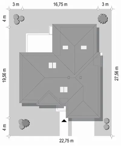 Willa Parterowa 4 wariant B — plan sytuacyjny 1