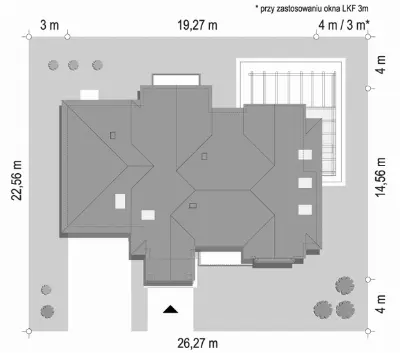 Willa Siedziba 3 — plan sytuacyjny 1 (odbicie lustrzane)