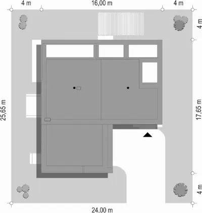 Willa Słoneczna — plan sytuacyjny 1 (odbicie lustrzane)