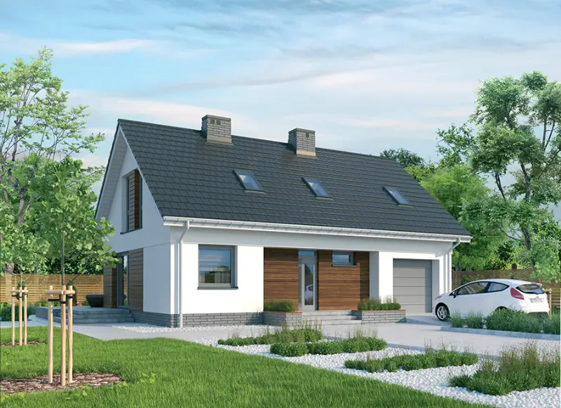 Projekt domu Wiosenne słońce — wizualizacja