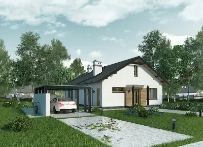 Własny dom - wariant I — wizualizacje 1 (odbicie lustrzane)