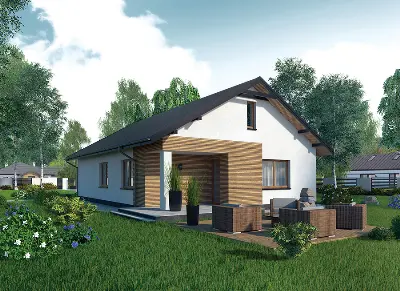 Własny dom - wariant I — wizualizacje 3 (odbicie lustrzane)