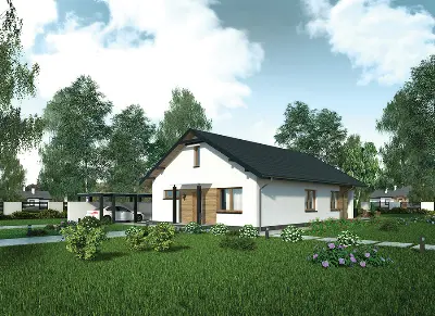Własny dom - wariant I — wizualizacje 2 (odbicie lustrzane)
