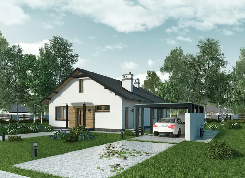 Projekt domu Własny dom - wariant I — wizualizacja