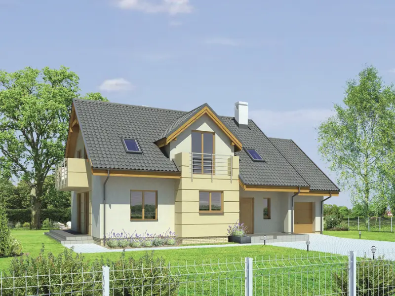 Projekt domu Wschód słońca - wariant II — wizualizacja