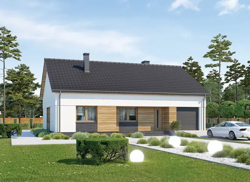Projekt domu Wyjątkowy - wariant I — wizualizacja