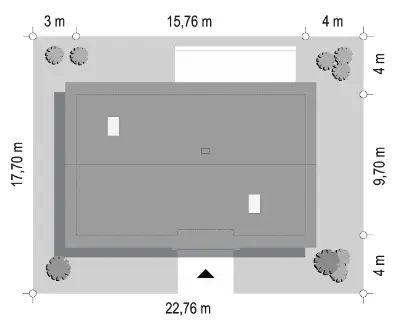 Wymarzony 10 D — plan sytuacyjny 1 (odbicie lustrzane)