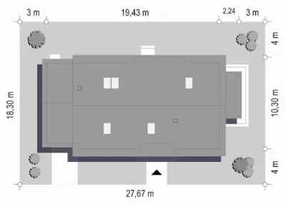 Wymarzony 7 — plan sytuacyjny 1 (odbicie lustrzane)