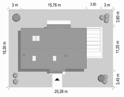 Wymarzony 8 B — plan sytuacyjny 1 (odbicie lustrzane)