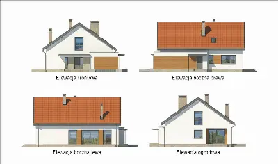 Wystarczający - wariant I — elewacje 1 (odbicie lustrzane)