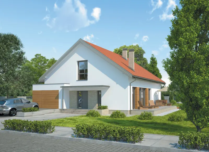 Projekt domu Wystarczający - wariant I — wizualizacja