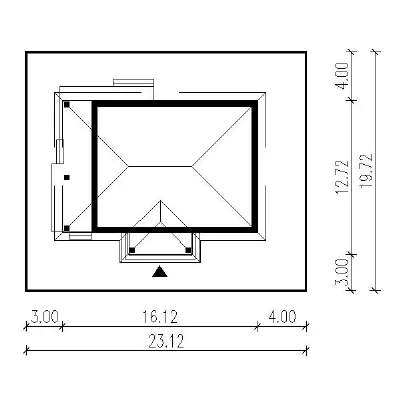 Zachodni widok — plan sytuacyjny 1 (odbicie lustrzane)