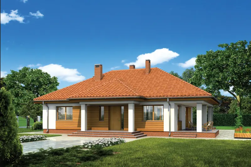 Projekt domu Zachodni widok — wizualizacja