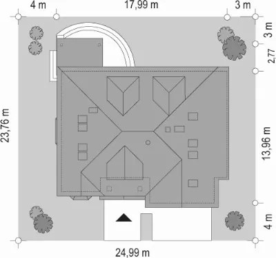 Zacisze 3 — plan sytuacyjny 1 (odbicie lustrzane)