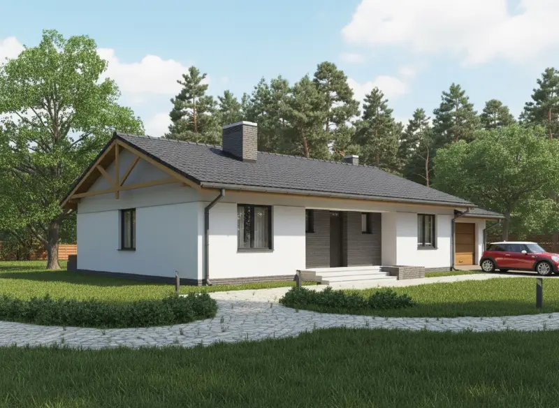 Projekt domu Zielony ogród - wariant II — wizualizacja