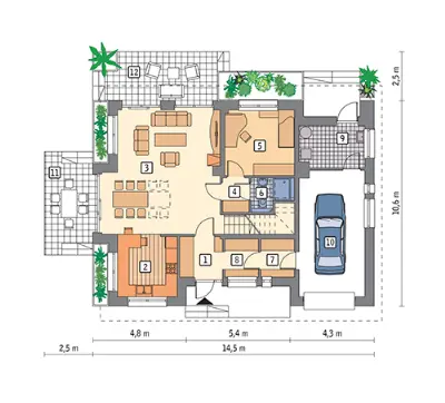 Zorganizowany (etap I) — rzuty kondygnacji 1