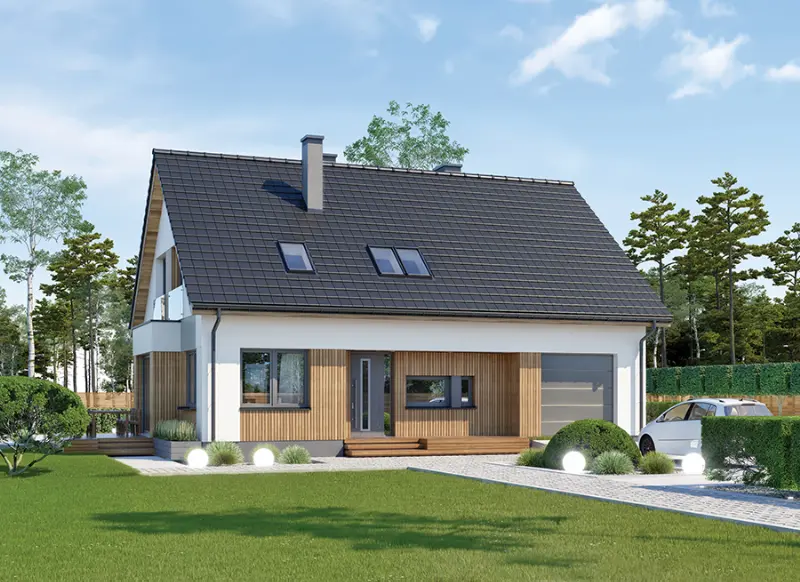 Projekt domu Zorganizowany (etap I) — wizualizacja