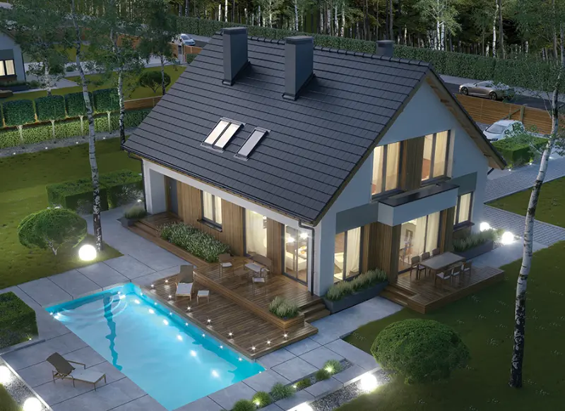 Projekt domu Zorganizowany (etap II) — wizualizacja