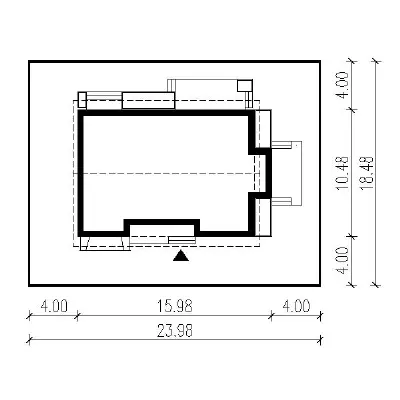 Zorganizowany - wariant II (z wentylacją mechaniczną i rekuperacją) — plan sytuacyjny 1 (odbicie lustrzane)