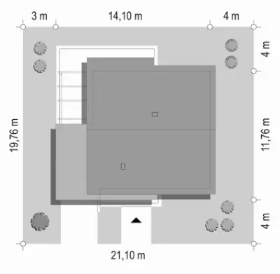 Zosia 7 B — plan sytuacyjny 1 (odbicie lustrzane)